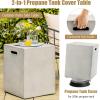 imageGiantex Outdoor Tank Hideaway Table Propane Tank Cover for Standard 20 LBS Propane Gas Tank Outside Patio Side End Table with Side Handles BrownGrey