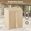 imageGiantex Outdoor Tank Hideaway Table Propane Tank Cover for Standard 20 LBS Propane Gas Tank Outside Patio Side End Table with Side Handles BrownWhite
