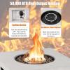 imageGiantex Outside Fire Pit Table  50000 BTU Outdoor Square Propane Fire Table Gas Fire Tables wLid Lava Rocks Stainless Steel Burner WaterProof Cover 34quot Stone Fire Pit for Patio Garden