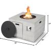 imageGiantex Outside Fire Pit Table  50000 BTU Outdoor Square Propane Fire Table Gas Fire Tables wLid Lava Rocks Stainless Steel Burner WaterProof Cover 34quot Stone Fire Pit for Patio Garden