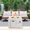 imageGiantex Outside Fire Pit Table  50000 BTU Outdoor Square Propane Fire Table Gas Fire Tables wLid Lava Rocks Stainless Steel Burner WaterProof Cover 34quot Stone Fire Pit for Patio Garden