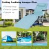 imageGiantex Patio Chaise Lounge Chair 7 Adjustable Position Folding Camping Cot Outdoor Lounger with Cup Holder Detachable Pillow Beach Sleeping Recliner for Poolside Lawn Sunbathing Chair 1 BlueBlue