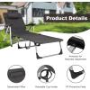 imageGiantex Patio Chaise Lounge Chair 7 Adjustable Position Folding Camping Cot Outdoor Lounger with Cup Holder Detachable Pillow Beach Sleeping Recliner for Poolside Lawn Sunbathing Chair 1 BlueGrey