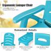 imageGiantex Patio Chaise Lounge Recliner on Wheels Folding Deck Chair with Armrests 5 Adjustable Positions for Poolside Yard Garden Rolling Outdoor Lounger Sunbathing Beach Chair1 GrayTurquoise