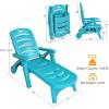 imageGiantex Patio Chaise Lounge Recliner on Wheels Folding Deck Chair with Armrests 5 Adjustable Positions for Poolside Yard Garden Rolling Outdoor Lounger Sunbathing Beach Chair1 GrayTurquoise