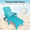 imageGiantex Patio Chaise Lounge Recliner on Wheels Folding Deck Chair with Armrests 5 Adjustable Positions for Poolside Yard Garden Rolling Outdoor Lounger Sunbathing Beach Chair1 GrayTurquoise