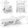 imageGiantex Patio Chaise Lounge Recliner on Wheels Folding Deck Chair with Armrests 5 Adjustable Positions for Poolside Yard Garden Rolling Outdoor Lounger Sunbathing Beach Chair1 GrayWhite