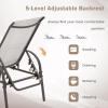 imageGiantex Patio Lounge Chair Outdoor Chaise Lounge with 5 Adjustable Backrest Sturdy Metal Frame Sunbathing Recliner Tanning Chairs for Outside Beach Yard Balcony Poolside BrownGrey