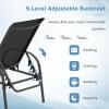 imageGiantex Patio Lounge Chair Outdoor Chaise Lounge with 5 Adjustable Backrest Sturdy Metal Frame Sunbathing Recliner Tanning Chairs for Outside Beach Yard Balcony Poolside BrownBlack