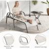 imageGiantex Patio Lounge Chair Outdoor Chaise Lounge with 5 Adjustable Backrest Sturdy Metal Frame Sunbathing Recliner Tanning Chairs for Outside Beach Yard Balcony Poolside BrownGrey