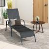 imageGiantex Patio Lounge Chair Outdoor Chaise Lounge with 5 Adjustable Backrest Sturdy Metal Frame Sunbathing Recliner Tanning Chairs for Outside Beach Yard Balcony Poolside BrownBlack
