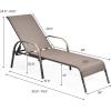 imageGiantex Patio Lounge Chair Outdoor Chaise Lounge with 5 Adjustable Backrest Sturdy Metal Frame Sunbathing Recliner Tanning Chairs for Outside Beach Yard Balcony Poolside BrownBrown