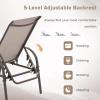 imageGiantex Patio Lounge Chair Outdoor Chaise Lounge with 5 Adjustable Backrest Sturdy Metal Frame Sunbathing Recliner Tanning Chairs for Outside Beach Yard Balcony Poolside BrownBrown