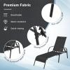 imageGiantex Patio Lounge Chair Outdoor Chaise Lounge with 5 Adjustable Backrest Sturdy Metal Frame Sunbathing Recliner Tanning Chairs for Outside Beach Yard Balcony Poolside BrownBlack