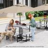 imageGiantex Picnic Table Bench Set for 48 Person Round 37 Outdoor Dining Table wUmbrella Hole HDPE Tabletop Metal Frame Patio Furniture Set for Backyard Porch Lawn 1400lb Capacity GrayRoundGrey