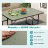 imageGiantex Picnic Table Bench Set for 48 Person Round 37 Outdoor Dining Table wUmbrella Hole HDPE Tabletop Metal Frame Patio Furniture Set for Backyard Porch Lawn 1400lb Capacity GrayRoundGreen