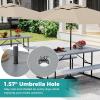 imageGiantex Picnic Table Bench Set for 48 Person Round 37 Outdoor Dining Table wUmbrella Hole HDPE Tabletop Metal Frame Patio Furniture Set for Backyard Porch Lawn 1400lb Capacity GrayRoundGrey