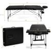 imageGiantex Portable Massage Table 84inch Folding Lash Bed Aluminium Frame Height Adjustable 2 Fold Professional Facial Salon Tattoo Massage Bed Face Cradle Armrests Headrest Carrying Bag BlackBlack