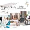 imageGiantex Portable Massage Table 84inch Folding Lash Bed Aluminium Frame Height Adjustable 2 Fold Professional Facial Salon Tattoo Massage Bed Face Cradle Armrests Headrest Carrying Bag BlackWhite