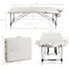 imageGiantex Portable Massage Table 84inch Folding Lash Bed Aluminium Frame Height Adjustable 2 Fold Professional Facial Salon Tattoo Massage Bed Face Cradle Armrests Headrest Carrying Bag BlackWhite