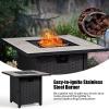 imageGiantex Propane Fire Pit Table 30 inch 50000 BTU Square Gas Firepits wCeramic Tabletop Emboss Gas Heater wLava Rock Waterproof Cover ETL and CSA Certification for OutsideBlack ampamp GrayBlack  Gray