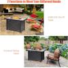 imageGiantex Propane Fire Pit Table 42 Inch 60000 BTU Rectangular Gas Fire Table wWaterproof Cover Outdoor Electronic Ignition Firepit Table wLava Rock for Courtyard Balcony Garden TerraceBlackNatural