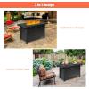 imageGiantex Propane Fire Pit Table 42 Inch 60000 BTU Rectangular Gas Fire Table wWaterproof Cover Outdoor Electronic Ignition Firepit Table wLava Rock for Courtyard Balcony Garden TerraceBlack
