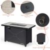 imageGiantex Propane Fire Pit Table 42 Inch 60000 BTU Rectangular Gas Fire Table wWaterproof Cover Outdoor Electronic Ignition Firepit Table wLava Rock for Courtyard Balcony Garden TerraceBlackNatural