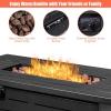 imageGiantex Propane Fire Pit Table 42 Inch 60000 BTU Rectangular Gas Fire Table wWaterproof Cover Outdoor Electronic Ignition Firepit Table wLava Rock for Courtyard Balcony Garden TerraceBlack