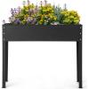 imageGiantex Raised Garden Bed Metal Planter Box with Legs Drain Hole Outdoor Indoor Elevated Garden Box for Vegetable Flower Herb Fruit Standing Raised Beds for Backyard Porch Balcony GreenBlack