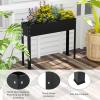 imageGiantex Raised Garden Bed Metal Planter Box with Legs Drain Hole Outdoor Indoor Elevated Garden Box for Vegetable Flower Herb Fruit Standing Raised Beds for Backyard Porch Balcony GreenBlack