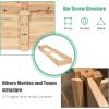 imageGiantex Raised Garden Bed Planter Wooden Elevated Vegetable Planter Kit Box Grow for Patio Deck Balcony Outdoor Gardening Natural