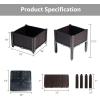 imageGiantex Raised Garden Bed Set of 4 Planter Raised Beds Kits with Drain Holes for Fruit Flowers Vegetables Outdoor Elevated Planting Box for Lawn Patio Balcony Easy Assembly RattanLike Look BrownBrown