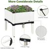 imageGiantex Raised Garden Bed Set of 4 Planter Raised Beds Kits with Drain Holes for Fruit Flowers Vegetables Outdoor Elevated Planting Box for Lawn Patio Balcony Easy Assembly RattanLike Look BrownWhite