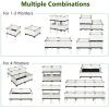 imageGiantex Raised Garden Bed Set of 4 Planter Raised Beds Kits with Drain Holes for Fruit Flowers Vegetables Outdoor Elevated Planting Box for Lawn Patio Balcony Easy Assembly RattanLike Look BrownWhite