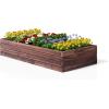 imageGiantex Raised Garden Bed Wood Planter Box Outdoor Planting Bed for Vegetable Flower Rectangular Planter for Patio and Lawn 47Lx24Wx9H Brown47Lx24Wx9H
