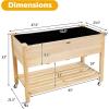 imageGiantex Raised Garden Bed on Wheels Wood Planter Box with Legs Liner Drain Holes Elevated Garden Bed for Vegetables Standing Garden Container for Backyard Patio 475quot LX 235quot WX 33quot H475LX 235WX 33H