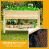 imageGiantex Raised Garden Bed on Wheels Wood Planter Box with Legs Liner Drain Holes Elevated Garden Bed for Vegetables Standing Garden Container for Backyard Patio 475quot LX 235quot WX 33quot H475LX 235WX 33H