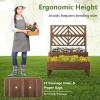 imageGiantex Raised Garden Bed with Trellis 2Tier Standing Planter Box with Legs and Drain Holes Outdoor Elevated Garden Trellis for Vine Climbing Flower Vegetable Fruit Herb Growing Coffee BrownCoffee Brown