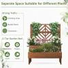 imageGiantex Raised Garden Bed with Trellis 2Tier Standing Planter Box with Legs and Drain Holes Outdoor Elevated Garden Trellis for Vine Climbing Flower Vegetable Fruit Herb Growing Coffee BrownCoffee Brown