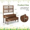imageGiantex Raised Garden Bed with Trellis 2Tier Standing Planter Box with Legs and Drain Holes Outdoor Elevated Garden Trellis for Vine Climbing Flower Vegetable Fruit Herb Growing Coffee BrownCoffee Brown