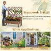 imageGiantex Raised Garden Bed with Trellis 2Tier Wooden Planter Box with Legs and Drain Holes Garden Trellis for Vine Fruit Vegetable Flower Herb Outdoor Elevated Garden Bed BrownBrown