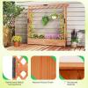 imageGiantex Raised Garden Bed with Trellis ampamp Hanging Roof Wood Planter Box with Bottom and Drainage Holes Freestanding Garden Planter for Flower Vegetable Fruit Herb Climbing Vines 77quotx17quotx72quot1