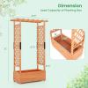 imageGiantex Raised Garden Bed with Trellis ampamp Hanging Roof Wood Planter Box with Bottom and Drainage Holes Freestanding Garden Planter for Flower Vegetable Fruit Herb Climbing Vines 77quotx17quotx72quot2