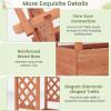 imageGiantex Raised Garden Bed with Trellis ampamp Hanging Roof Wood Planter Box with Bottom and Drainage Holes Freestanding Garden Planter for Flower Vegetable Fruit Herb Climbing Vines 77quotx17quotx72quot1