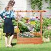 imageGiantex Raised Garden Bed with Trellis ampamp Hanging Roof Wood Planter Box with Bottom and Drainage Holes Freestanding Garden Planter for Flower Vegetable Fruit Herb Climbing Vines 77quotx17quotx72quot2