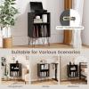 imageGiantex Record Player Stand with Charging Station Turntable Cabinet with Record Storage ampamp Metal Legs Vinyl Record Storage Cabinet Holds Up to 150 Albums for Living Room Bedroom Light OakBlack