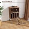 imageGiantex Record Player Stand with Charging Station Turntable Cabinet with Record Storage ampamp Metal Legs Vinyl Record Storage Cabinet Holds Up to 150 Albums for Living Room Bedroom Light OakLight Oak