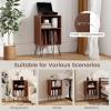 imageGiantex Record Player Stand with Charging Station Turntable Cabinet with Record Storage ampamp Metal Legs Vinyl Record Storage Cabinet Holds Up to 150 Albums for Living Room Bedroom Light OakWalnut
