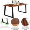 imageGiantex Rectangular Acacia Wood Dining Table Rustic Indoor ampamp Outdoor Furniture Rustic BrownampampBlackRustic Brownblack